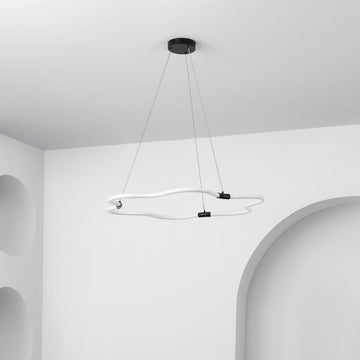 Nuvola 31.5" Contemporary Minimalist Metal/Acrylic Adjustable Dimmable Cloud Integrated LED Chandelier - JONATHAN Y